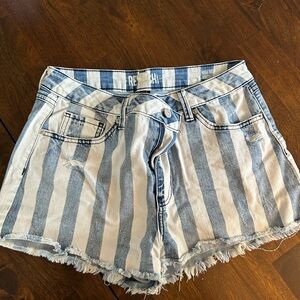 Striped Jean Shorts